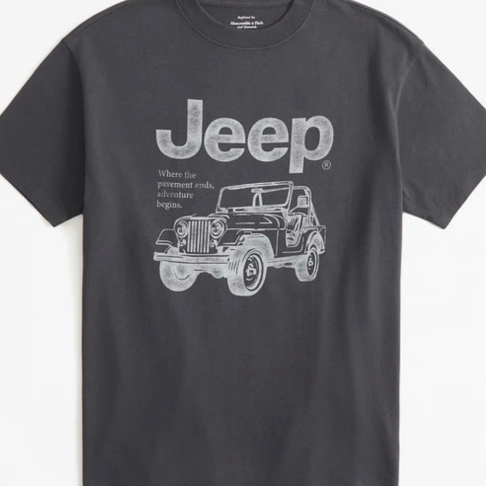 Abercrombie & Fitch Dark Gray Jeep Graphic T-Shirt Tee NEW